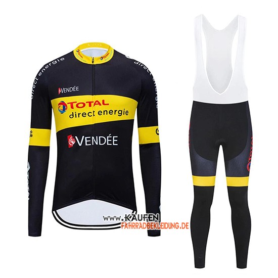 Direct Energie Langarmtrikot 2019 und Lange Tragerhose Shwarz Gelb